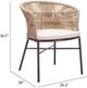 Zuo® Modern Freycinet 2-Piece Brown/Natural Steel Outdoor Dining Arm Chair Set-5