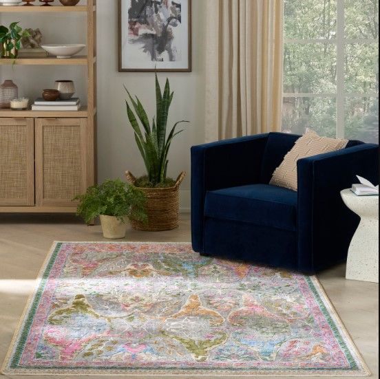 Nourison Home™ Vintage Harmony Pink 5'x8' Style 3 Area Rug-1