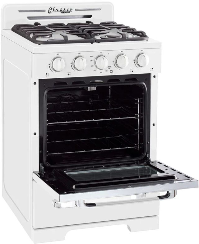 Unique Appliances 24" Marshmallow White Classic Retro Offgrid Freestanding Gas Range-3