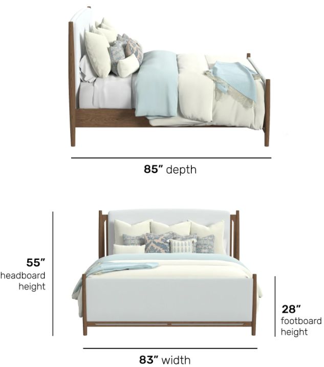 Flexsteel® Verona Brown Oak/Cream King Upholstered Panel Bed-2