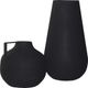 Renwil® Roove Set of 2 Textured Matt Black Vases-1