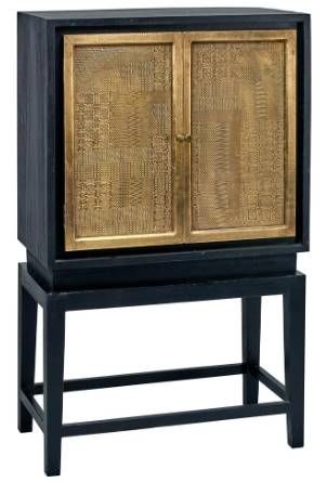 Jaipur Furniture Copeland Black/Brass Bar Cabinet-0