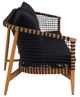 Moe's Home Collection Kuna Natural Teak Outdoor Sofa with Black Cushions-2