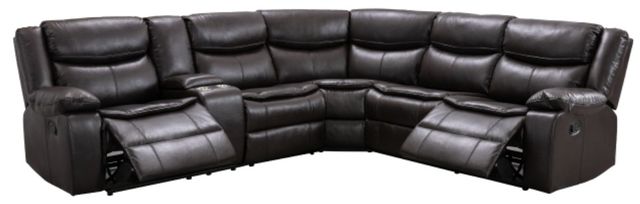 Mazin Furniture Darnell 3-Piece Cocoa Brown Modular Manual Reclining Sofa Sectional-1