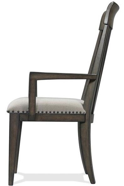 Riverside Furniture Forsyth Gray/Toasted Peppercorn Slat Back Arm Chair-2