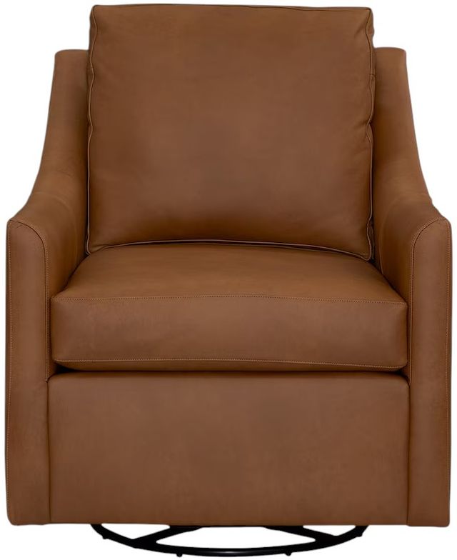 Bassett® Furniture Customizable Sloan Leather Slope Arm Swivel Chair-1