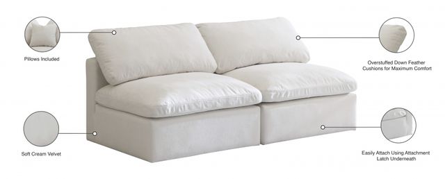 Meridian Furniture Plush 2-Piece Cream Modular Sectional-3
