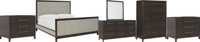 Signature Design by Ashley® Burkhaus 6-Piece Brown California King Upholstered Bed Set-0