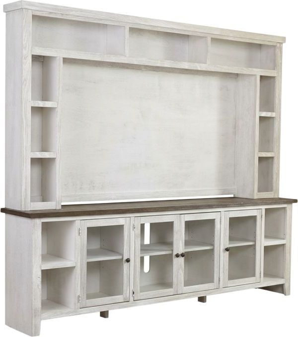 aspenhome® Eastport Drifted White 97" Console and Hutch-0