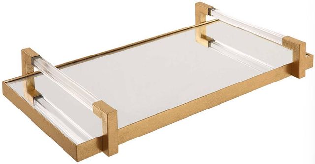 Uttermost® Deki Antique Gold Mirrored Tray-0