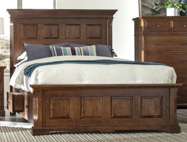 Mavin Customizable Longmeadow Queen Panel Bed High Footboard with Side Drawer-0