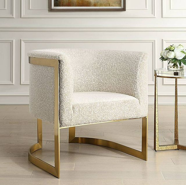 Uttermost® Bellina Driftwood Tan/Gold Accent Chair-1