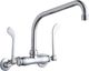 Elkay Chrome Foodservice 3-8" Adjustable Centers Wall Mount Faucet with 10" High Arc and Spout 6" Wristblade Handles-0