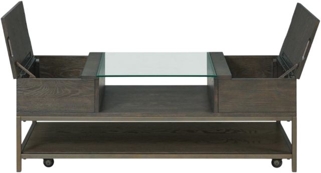 Riverside Furniture Hyde Glass Top Coffee Table with Caviar Base-3