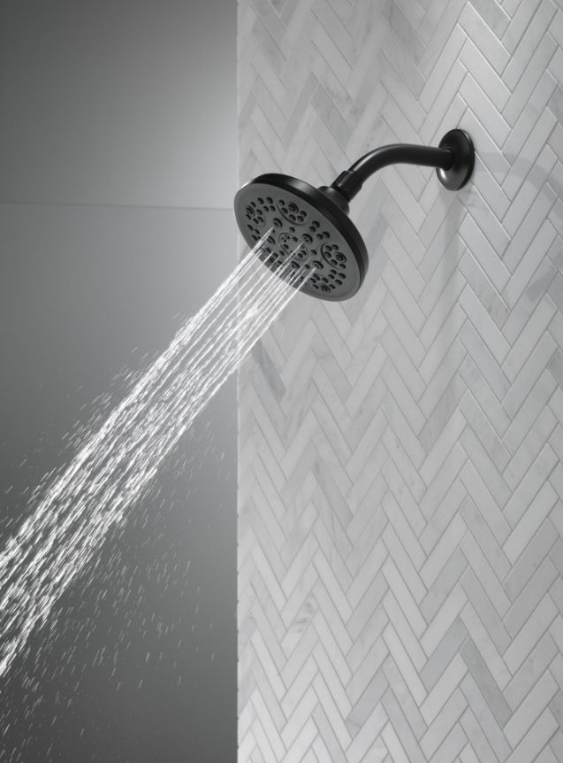 Delta Universal Showering Matte Black 6" 5-Setting Shower Head-1