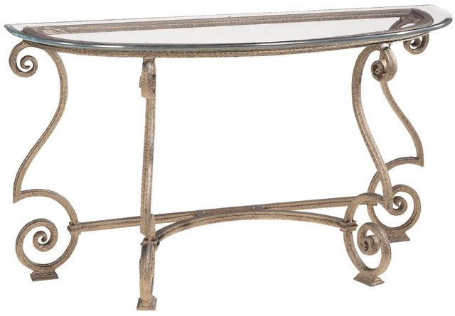 Bernhardt Solano Glass Top Console Table with Aged Bronze Base-0
