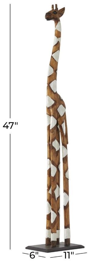 Deco Marche Brown Giraffe Sculpture-2