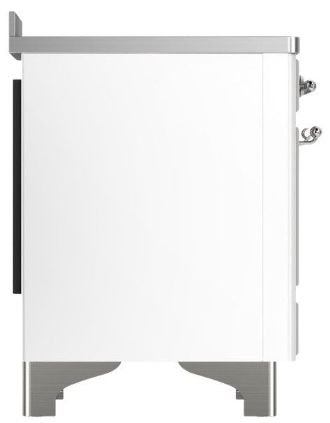 Ilve® Majestic III 48" White Pro Style Induction Range with Triple Glass Door and Chrome Trim-3