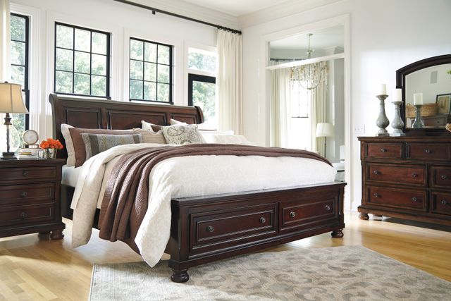 Millennium® by Ashley® Porter Rustic Brown Queen Sleigh Bed-1