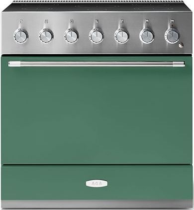 AGA™ Mercury 36" Stainless Steel Pro Style Induction Range with Mineral Green Door-0