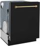 ZLINE Monument Autograph Edition 24" Black Stainless Steel 3rd Rack Tall Tub Top Control Built In Dishwasher with Champagne Bronze Handle-3