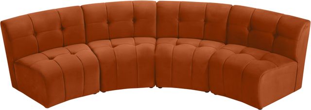 Meridian Furniture Limitless 4-Piece Cognac Modular Sectional-1