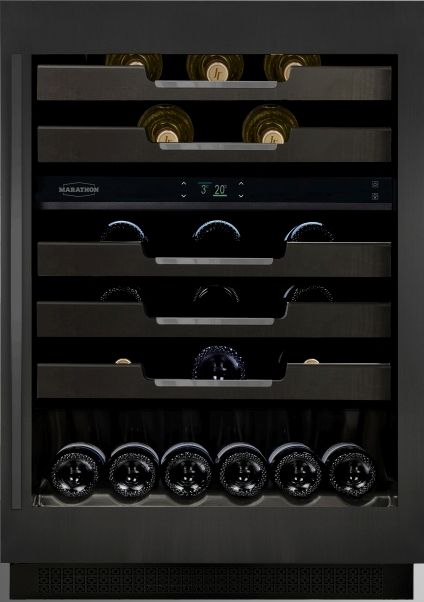 Marathon M4 Series 24” 5.3 Cu. Ft. Black Stainless Steel Under Counter Wine Cooler-3