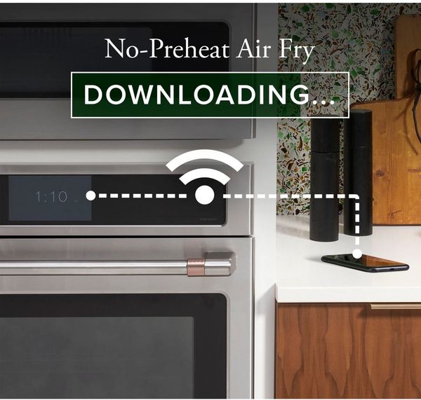 Smart Oven Connectivity Smartphone controlling a smart double wall oven