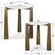 Uttermost® Claridge 2-Piece White Marble Top Nesting Table Set with Antique Gold Legs-2