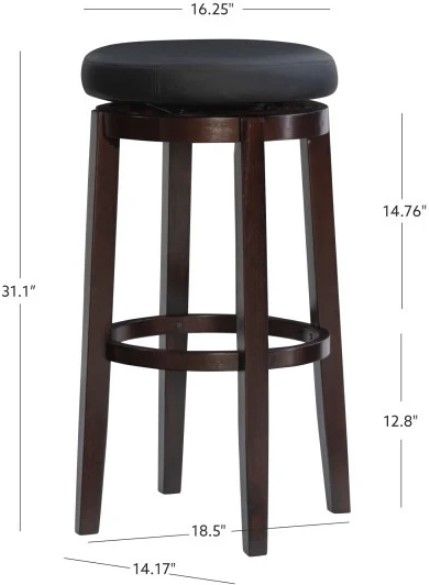 Linon Maya Black Bar Stool-2