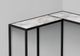 Monarch Specialties Inc. 36" White Marble Top Corner Console with Black Metal Base-2