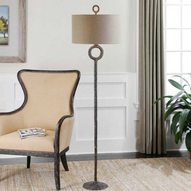Uttermost® Ferro Aged Rust Brown Floor Lamp-3