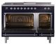 Ilve® Nostalgie II Noblesse 48'' Midnight Blue Pro Style Dual Fuel Range with Chrome Trim-1