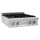 ZLINE Legacy 30" Satin Stainless Steel Gas Rangetop with 4 Brass Burners and Porcelain Cooktop-1