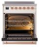 Ilve® Nostalgie II Noblesse 30'' Antique White Pro Style Induction Range with Copper Trim-2