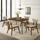 Armen Living Amaris 5-Piece Sand/Walnut Dining Set-1