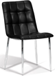 Korson Furniture Paige Set of 2 Black/Chrome Tufted Side Chairs-0