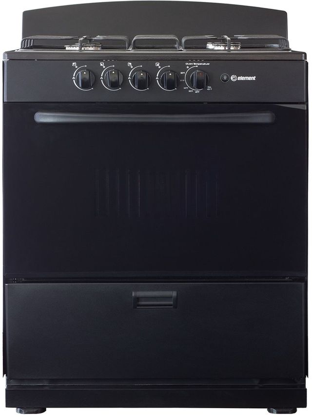 Element® 30" Black Freestanding Gas Range -0