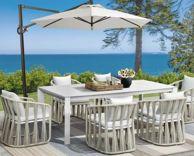 Intercon Alexa White Aluminum/Fabric Outdoor Arm Chair-1