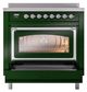 Ilve® Nostalgie II Noblesse 36'' Emerald Green Pro Style Induction Range with Chrome Trim-3
