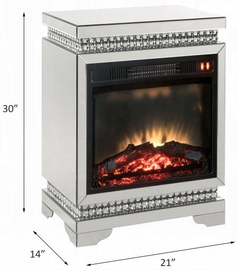 ACME Furniture Lotus Mirrored Fireplace-4
