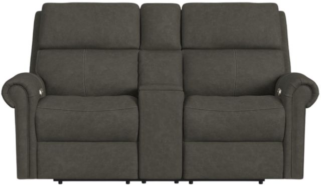 Flexsteel® Customizable Bernard Leather Power Reclining Loveseat with Console, Headrest and Lumbar-2