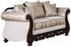 Furniture of America® Catalonia Beige/Dark Cherry Loveseat-0