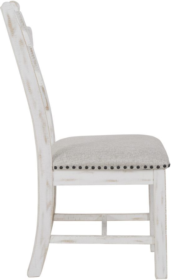 Signature Design by Ashley® Valebeck Beige/Distressed Vintage White Upholstered Dining Side Chair-3