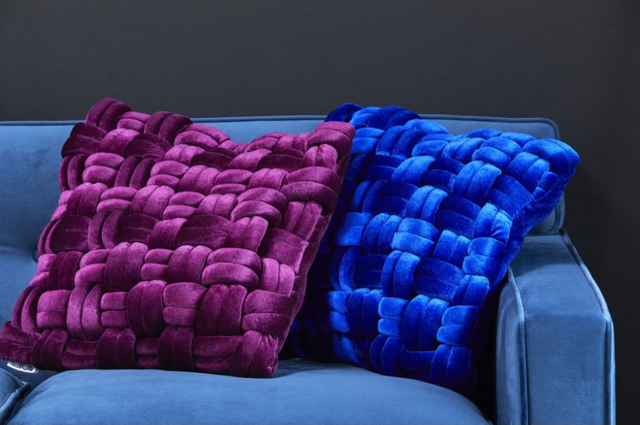 Moe's Home Collection PJ Royal Blue Velvet Pillow-3