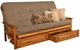 Kodiak Furniture Monterey Linen Stone/Butternut Queen Storage Futon with Mattress-0