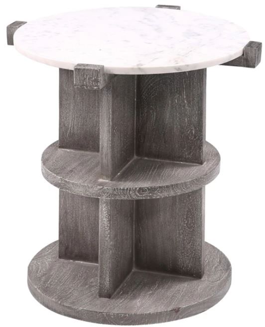 Coast2Coast Home™ Lakeport White Chairside Table with Gray Base-0