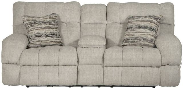 Catnapper® Ashland Buff Lay Flat Manual Reclining Loveseat with Console-1