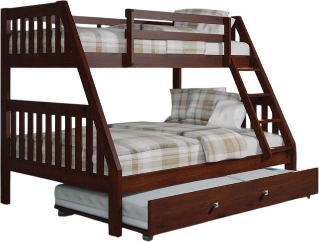 Donco Kids Austin Mission Cappuccino Mission Twin/Full Bunk Bed with Trundle-0