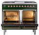 Ilve® Nostalgie II Noblesse 40'' Emerald Green Pro Style Dual Fuel Range with Copper Trim-1